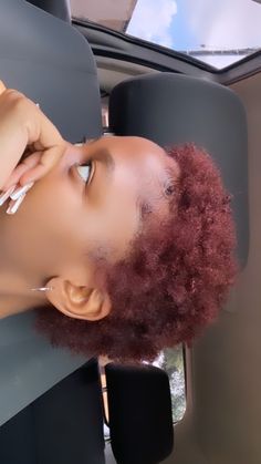 Dyed Hair For Black Women Short Hair, Short Dyed Natural Hair, Short Hair Ginger Color, Pretty Hair Color For Short Hair, Short Dark Ginger Hair, Natural Dyed Hair Black Women, Hair Dye Colors For Black Women, Short Dyed Hair Black Women