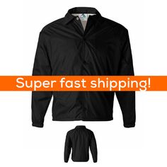 FAST SHIPPING TO ALL USA STATES! WE SHIP MOST ORDERS SAME DAY!  [ AND WORLDWIDE SHIPPING AVAILABLE! ]   Brand New !!! "Here's your chance to get this item at a great price! Sale Ends Soon! GET IT FAST! " AUGUSTA Sportswear Coach's Nylon Jacket Men's L,XL, 2XL,3XL Water Resistant 3100 For those who call the shots, this snap front water-resistant jacket is a necessity. Ships in 1 - 2 days. This item is ready to ship. 100% nylon taffeta 100% polyester brushed tricot lining Raglan sleeves with elast Waterproof Cotton Windbreaker With Long Sleeves, Winter Nylon Outerwear For Sports Events, Casual Fall Windbreaker For Sports Events, Black Cotton Windbreaker For Outdoor Activities, Moisture-wicking Solid Color Windbreaker For Fall, Fall Windbreaker With Moisture-wicking, Functional Moisture-wicking Windbreaker For Sports Events, Moisture-wicking Cotton Outerwear For Outdoors, Sports Cotton Windbreaker With Pockets