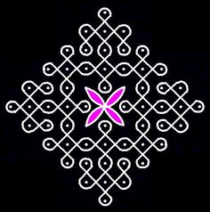 a white and pink snowflake on a black background