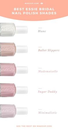 Bridal Nail Polish, Essie Mademoiselle, Wedding Nail Polish, Wedding Neutral, Cotton Candy Nails, Nail Polish Shades, Bridal Nail, Pedicure Colors