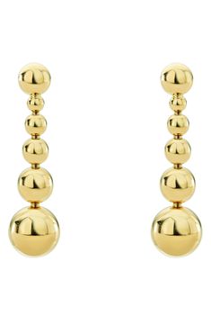 Graduated glistening gold Caviar beads dangle and dazzle in a pair of easy-to-wear everyday earrings. Style Name:Lagos Caviar Ball Drop Dangle Earrings. Style Number: 5618103. Gold Ball Drop Earrings, Elegant Drop Polished Bead Jewelry, Elegant Drop Shaped Polished Beads Jewelry, Elegant Drop Shape Polished Beads Jewelry, Elegant Drop-shaped Polished Bead Jewelry, Elegant Dangle Earrings With Polished Beads, Gold Earrings With Polished Round Beads, Elegant Gold Earrings With Polished Beads, Ball Drop Earrings