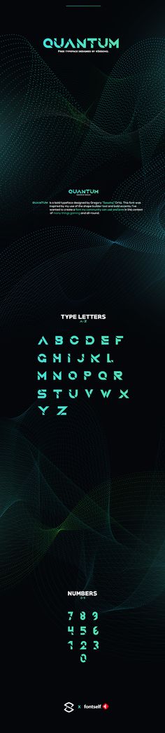 some type of font and numbers on a black background with green lines in the middle