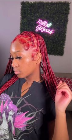 Red Soft Locs, Ombre Hair Black Women, Hairstyles For Afro Hair, Red Braids, Hair Stripes, Soft Locs, Braids Ideas