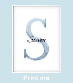 a blue and white print with the letter s in it's lowercase letters