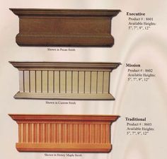 the different types of crown moulders are shown