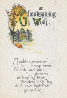 a thanksgiving card with an image of a pumpkin