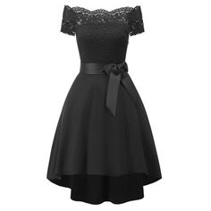 A| Bridelily Cocktail Dresses Simple A-Line lace Elegant Summer Lace Dress - Black / S - lace dresses High Low Prom Dress, Prom Dresses For Sale, Purple Dark, Pink Prom, Burgundy Lace, Lace Homecoming Dresses, Green Lace, Dress Size Chart, Cocktail Dress Party