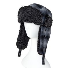 Swisstech Men's Black / Gray Faux Fur Trim Ear Flaps Trapper Hats Cap - One Size Add to your cold weather gear with this must-have trapper hat accessory. With a contrast trim for added warmth, this Swiss Tech Trapper Hat features a snap button chin strap for a snug fit. Woven body Snap button chin strap Contrast faux fur shearling trim Shell: 100% Cotton; Ear Flap Lining: 76% Polyester/24% Acrylic; Crown Lining/Fill: 100% Polyester  Machine washable Color: Black / Gray One Size Fits Most FREE FA Adjustable Cap With Faux Fur Lining, Adjustable Faux Fur Lined Hat With Ear Flaps, Adjustable Windproof Aviator Hat, Black Aviator Hat For Outdoor, Adjustable Warm Hats For Streetwear, Adjustable Warm Hat For Streetwear, Warm Adjustable Hats For Streetwear, Warm Adjustable Hat For Streetwear, Adjustable Cap With Plush Lining