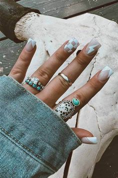 80+ Best Country & Western Nails for Every Cowgirl at Heart Western Engagement Nails, New Mexico Nails, Almond Western Nails, Nail Inspo Western, Christmas Engagement Nails, Western French Tip Nails, Western Nails Ideas, Western Wedding Nails, Western Nails Short