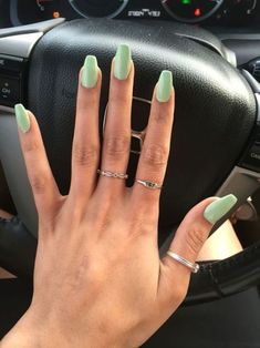 Mint Green Nails, Mint Nails, Green Nail, Nail Swag, Easter Nails