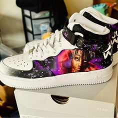 These Are New Air Force 1 Shoes, Never Worn With Tags And Has Excellent Album Cover From Juice Wrld Legends Never Die Album. Feel Free To Make Reasonable Offer. Juice Wrld Shoes Air Force 1, Juice Wrld Shoes, Air Force New, Juice Wrld Legends Never Die, Custom Jordan Shoes, New Air Force 1, Custom Jordan, Nike Jordan 1 Mid, Nike Shoes Women Fashion