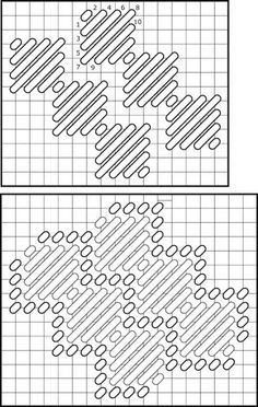 two black and white squares that have been drawn with lines in the same direction, one is