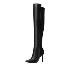 Stiletto Over The Knee Boots | Stretch Thigh High Boots Sleek Fitted Knee-high Boots, Fitted High Shaft Knee-high Boots For Winter, Fitted Knee-high Boots With High Shaft For Winter, Sleek Fitted Knee-high Boots For Winter, Sleek Fitted Winter Platform Boots, Elegant Wide Calf Thigh High Boots, Over The Knee Black Boots, Knee Black Boots, Stretch Thigh High Boots