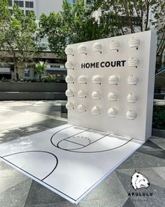 a basketball court with the words home court on it