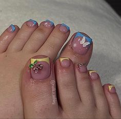 Nail Pallet, Acrylic Toenails, Tatts Ideas, Nail Aesthetics, Pedicure Ideas, Retro Nails