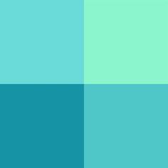 a blue and green color scheme with squares