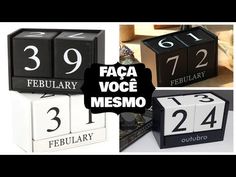 three different types of numbers and blocks with the words faca voce mesmo