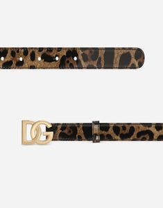 Leopard-print polished calfskin belt with DG logo: The belt strap is 25 mm in height Dome popper fastening beneath the buckle and belt loop stop Made in Italy Dolce Gabbana Belt, Brown Leather Belt, Leather Cap, Dolce E Gabbana, Boot Pumps, Handbag Shopping, Dolce & Gabbana, Printed Leather, Missoni