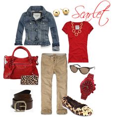 scarlet - Polyvore Beige Outfit, Jeans Jacket, College Fashion, Mode Vintage, Outfits Casuales, Clothing And Accessories, Look Fashion, Jacket Outfits, Spring Summer Fashion