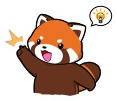 a red panda bear with an idea lightbulb above his head