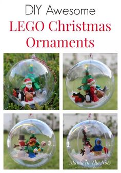 the instructions for how to make lego christmas ornament ornaments in a bubble ball