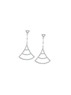 pair of diamond earrings on white background