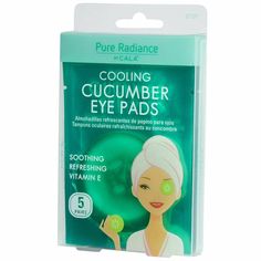 Pre-moistened with real cucumber joice, aloe vera and other natural ingredients. Helps reduce puffiness and soothes tired eyes. Refreshing at-home spa treatment. 5 pairs HOW TO USE: 1. Clean face and hands. 2. Remove eye pads from package. 3. Place one pad over each eye. 4. Sit back and relax. Leave pads on for about 10-30 minutes. 5. Remove pads gently and discard. DO NOT REUSE. FOR MAXIMUM REFRESHMENT, KEEP PRODUCT REFRIGERATED. Listing and template services provided by inkFrog Eye Patches Skin Care, Cucumber Eye Mask, Cucumber Eye Pads, Pickles Cucumbers, Dry Eyes Causes, Cucumber On Eyes, Swollen Eyes, Eye Puffiness, Irritated Eye