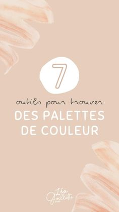 an image of the number seven in french on a beige background with pink and white flowers