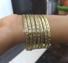 7 Day bangles, Solid Brass bangles, Fish Designer bangles, Stacking bangles, Handmade bangles, Women bangles, Set of 7 bangles Gold bangles Handmade item Materials: Brass Adjustable : No Style: Bangles /Bracelet Bracelet Size Inches Circumference/Diameter 7 / 2.23 7.5 / 2.39 8 / 2.55 8.5 / 2.71 9 / 2.87 9.5 / 3 Elegant, , minimal and shiny ! A lovely basic to have in your wardrobe and wear anytime  O T H E R ∙ I N F O R M A T I O N * All items are nicely packaged ready to gift in elegant jewelry Festival Stackable Bangles, Festival Stackable Bangle, Stacking Bangles, Designer Bangles, Bangles Gold, Bangles Set, Bracelets Design, Brass Bangle, Handmade Bangles