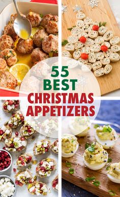 christmas appetizers with text overlay that reads 25 best christmas appetizers