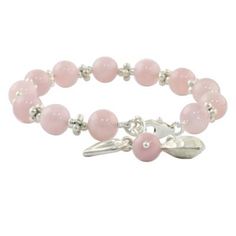 Rose Quartz Beaded Bracelet with Heart Charms from Thailand - Soft Hearts | NOVICA Rose Quartz Bracelet Beads, Bracelet With Heart, Soft Heart, Rose Quartz Beads, Quartz Rose, Women Artisans, Jewelry Packaging, Jewelry Gift Box, Free Jewelry