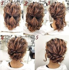 Updo Hairstyles Tutorials, Haircuts Medium, Simple Prom Hair, Hair Upstyles, Curly Hair Updo, Easy Hair Updos, Up Dos For Medium Hair, Step By Step Hairstyles