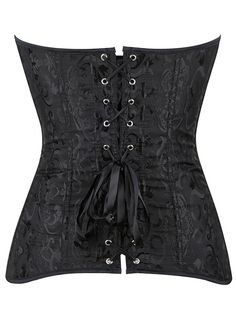 Instant Shape Black Brocade Overbust Corset-longline     This Instant Shape black brocade overbust corset is a great choice if you haven't worn a corset before or are looking for a lighter weight option to wear underneath your clothes. A long line corset which is ideal for a longer torso (5' 6" or taller) with a combination of lightweight bones and busk opening and specially selected materials for ultimate comfort. Use the ribbon lacing at the back to cinch in the waist up to 2&quot Corsets Vintage, Vintage Corset, Corset Fashion, Bustle Dress, Overbust Corset, Women Corset, 1920s Dress, Long Torso, Maid Dress