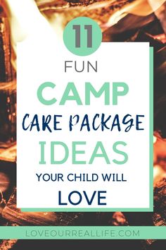 the words, fun camp cake package ideas your child will love on top of it