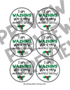 six christmas stickers with the words i am waiting for you to be merry