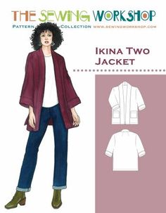 Ikina Two Jacket Pattern by The Sewing Workshop Quilt Coats, Quilted Jacket Pattern, Quick Sew, Quilted Coats, Jacket Sewing Pattern, Jacket Sewing, Kimono Style Jacket, Coat Pattern Sewing, Quilt Coat