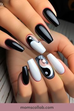 10 Timeless Black and White Nail Design Ideas Black And White Nail Design, White Nail Design Ideas, White Nail Design, Black And White Nail, Black And White Nail Designs, Nail Design Ideas, White Nail Designs, White Nail, Bold Stripes