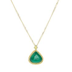 Amali 18k Pear Shaped Emerald Pendant Necklace | Quadrum Gallery Anthony Lent, Emerald Pendant Necklace, Emerald Necklace Pendant, The Enchanted Forest, 2 Necklace, Emerald Pendant, Delicate Chain, Yellow Gold Chain, Yellow Gold Pendants