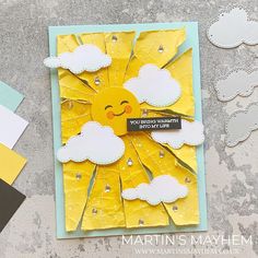 a card made with the sun and clouds stamp set