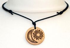 Adjustable Round Sun And Moon Design Necklace, Round Adjustable Necklace With Sun And Moon Design, Adjustable Sun Design Necklace For Festivals, Bohemian Adjustable Sun Design Necklace, Adjustable Spiritual Sun Design Necklace, Adjustable Spiritual Necklace With Sun Design, Spiritual Adjustable Sun Design Necklace, Moon Amulet, Witchy Accessories