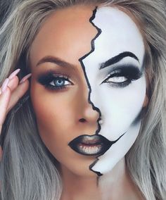 Crazy Halloween Makeup, Halloween Make-up Looks, Halloweenský Makeup, Holloween Makeup, Drag Make-up, Creepy Halloween Makeup, Cute Halloween Makeup, Halloween Makeup Diy, Halloween Makeup Pretty