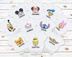 Personalized Disney Shirts Personalized Disney Vacation - Etsy Matching Harry Potter Shirts, Disneyland Family Shirts, Personalized Disney Shirts, Disney Character Shirts, Family Disney Shirts Matching, Disney Trip Outfits, Disney Outfits Women, Baggy Shirt, Disney Vacation Shirts