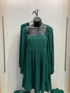 Get your twirl on in our airy textured Taya dress. square neckline puff sleeves smocked back Emerald Dress, Emerald Dresses, Square Necklines, Square Neckline, Puff Sleeves, Smocking, Puff Sleeve, Emerald, Square