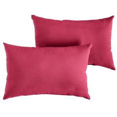 two red pillows sitting next to each other