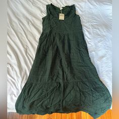 Green And Black Gingham (See Photo 1). Light Weight Dress For Summer Or Great To Layer With A Long Sleeve Or Turtleneck For Fall/Winter. Black Gingham, Ruffle Maxi Dress, Dress For Summer, Little Outfits, Double Gauze, Ruffled Maxi Dress, Green And Black, Photo 1, See Photo