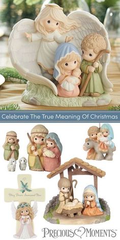 a christmas figurine set with the birth of jesus and other nativity items