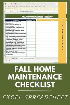 the fall home maintenance checklist with text overlay