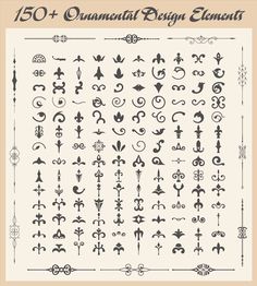 an old fashioned ornamental design elements