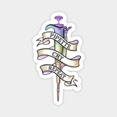 Pipette Tattoo, Science Tattoo, School Quotes, Design Sticker, Microbiology, Medical School, Pastel Rainbow, Transparent Stickers, Tattoo Style