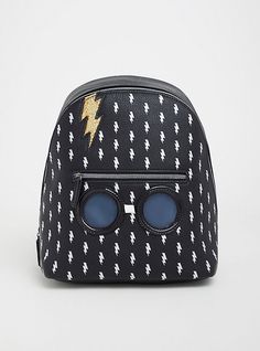 Metallic lightening bolts decorate the front of a pebbled faux leather mini backpack with Harry's signature glasses. Zip around closure. Exterior zip pocket; 2 interior slip pockets. 10”W x 11”H x 6”D. 36” adjustable strap length. Lined. Man-made materials. Imported. The best plus size women's harry potter black lightening bolt mini backpack handbags in multi. Torrid is your destination for the freshest spring and summer styles. Torrid is your destination for plus size Harry Potter merchandise. Black Lightening, Harry Potter Bag, Harry Potter Bday, Harry Potter Items, Cute Mini Backpacks, Winnie The Pooh Plush, Harry Potter Merchandise, Harry Potter Gifts, Loungefly Bag